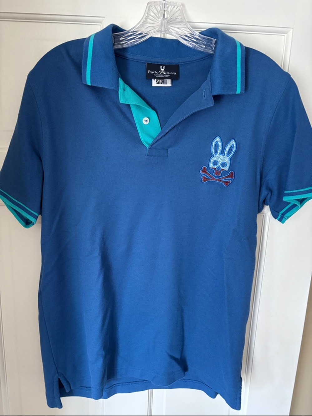 Psycho Bunny Blue Polo with Teal Accents